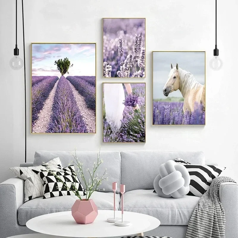 Lavender Oil - Cuadro en lienzo con motivos florales