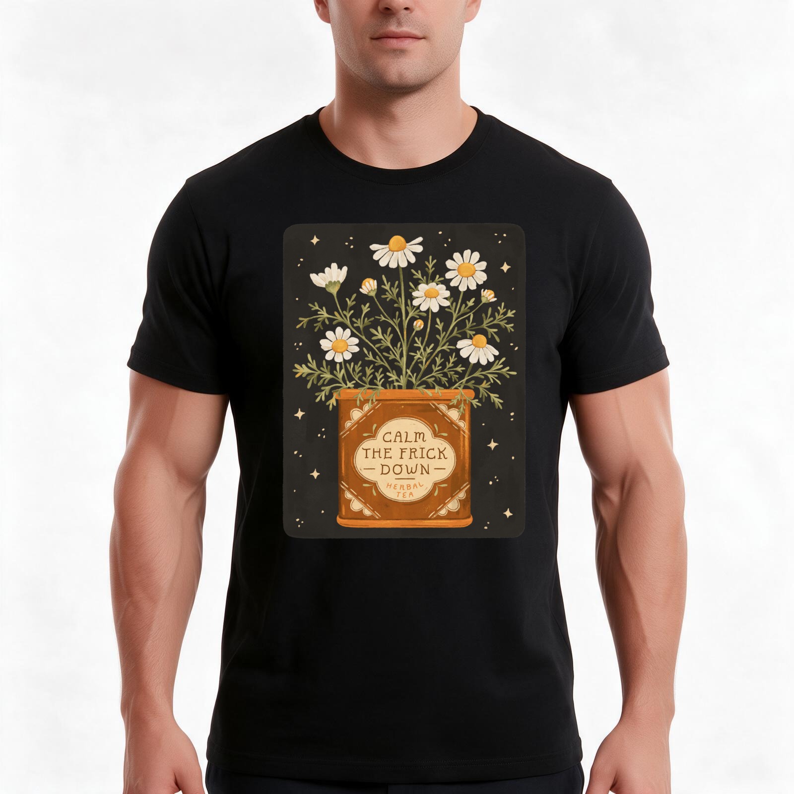 Camiseta de algodón con estamp - Chamomile Tea reseña y precio
