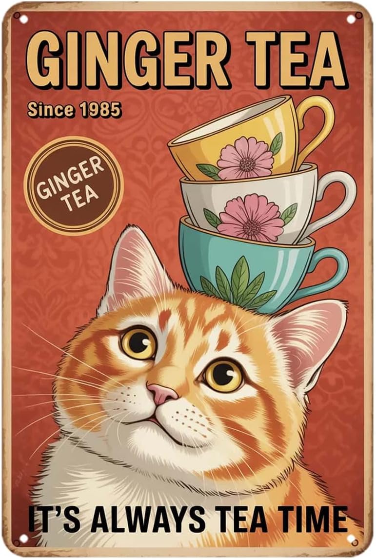 Lindo letrero de metal con dis - Ginger Tea reseña y precio