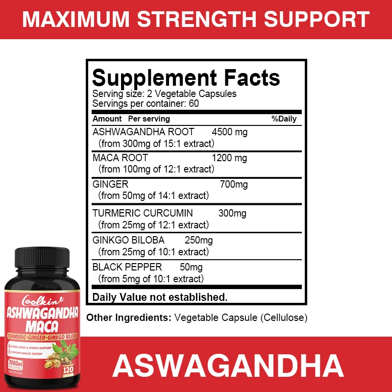 Cápsulas de Ashwagandha y Maca - Ginger Tea reseña y precio